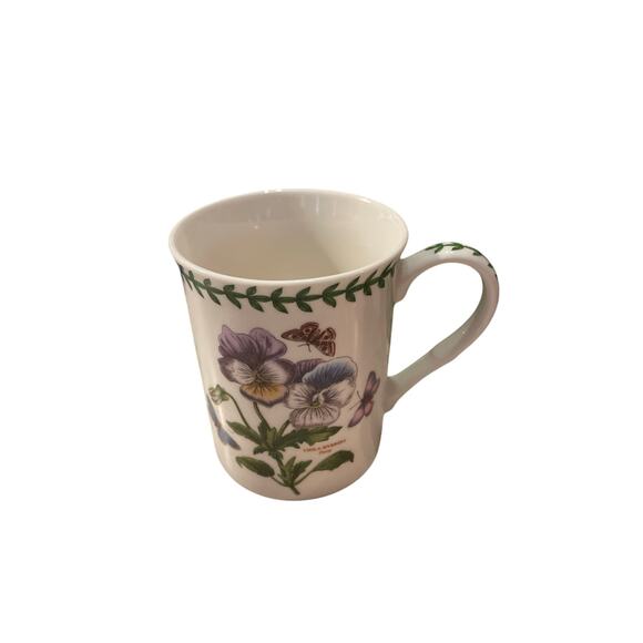 Portmerion Botanic Garden Viola Hybrida Pansy 12 oz Mug Pansies and Butterflies - Picture 1 of 8